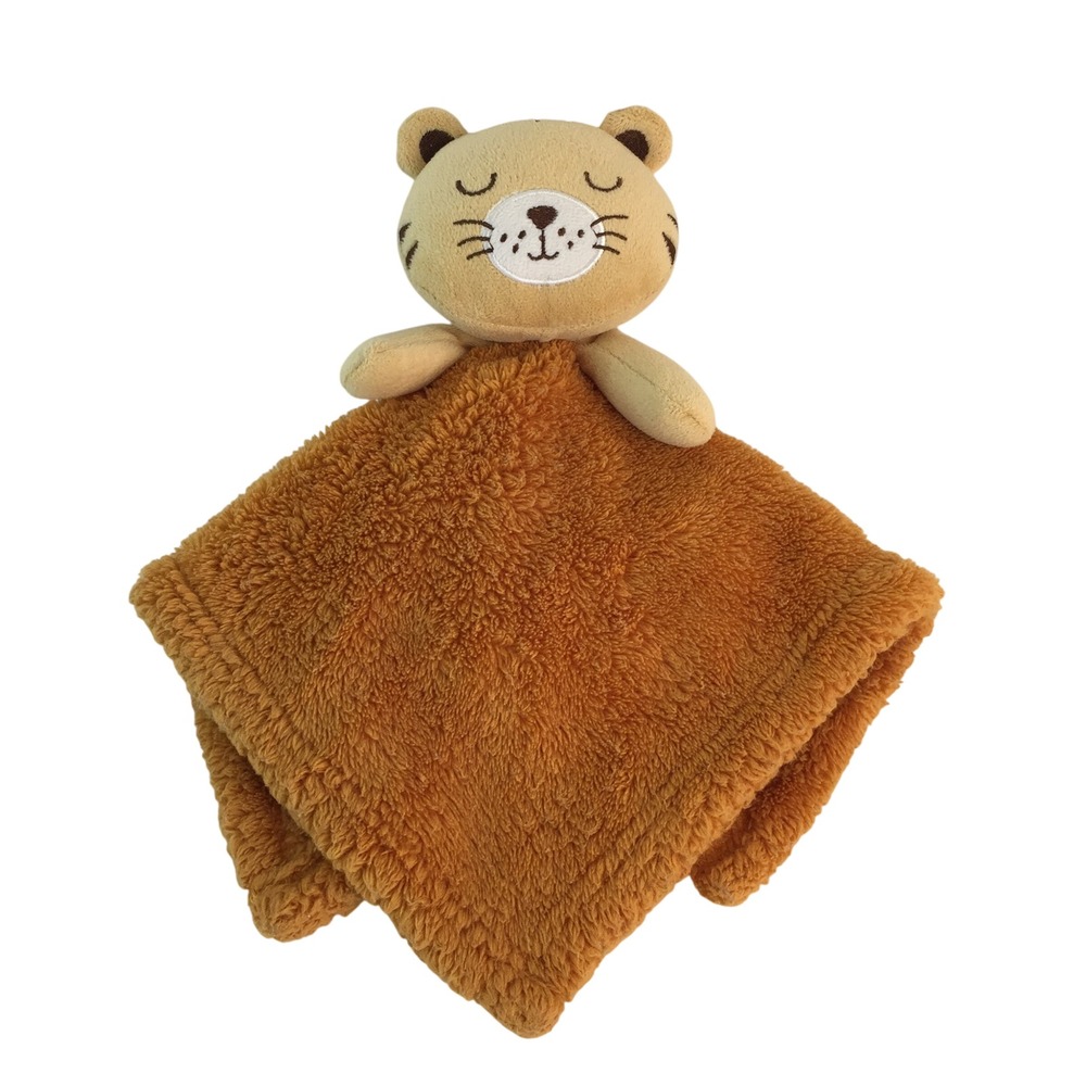 Baby Gear Tiger Lovey 13in Orange Tan Sleeping Baby Security Blanket Plush
